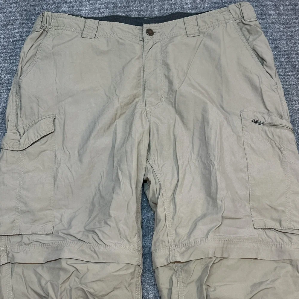 Columbia Pants Mens 40x30 Beige Convertible Cargo Lightweight Hiking Outdoor